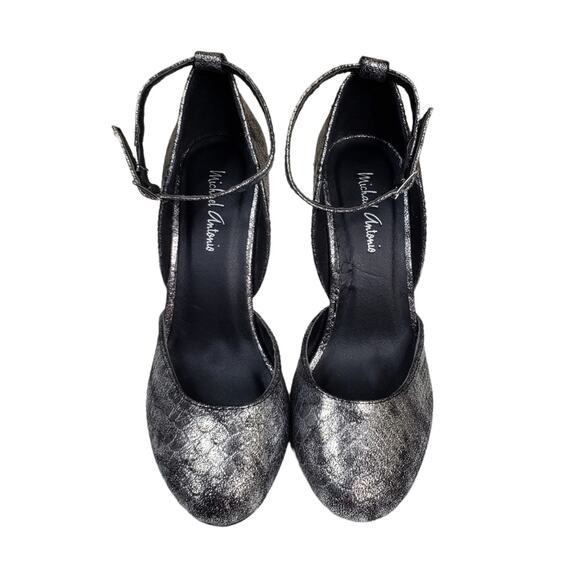 Michael Antonio Womens Ankle Strap Metallic Heels Size 6 - Picture 3 of 9